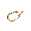 Изогнутое кольцо из желтого золота с фианитами