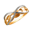 Кольцо из комбинированного золота с фианитами