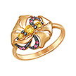 Кольцо из розового золота с корундами и цитринами
