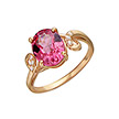 Кольцо из розового золота с наноситалом и фианитами