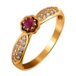 Кольцо из розового золота с бриллиантами, рубином
