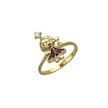 Детское кольцо с эмалью из желтого золота с бриллиантом