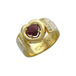 Кольцо из желтого золота 750 пробы с бриллиантами и рубином