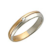 Обручальное кольцо из комбинированного золота с фианитом
