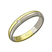 Обручальное кольцо из комбинированного золота 750 пробы с бриллиантом