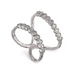 Серебряное двойное кольцо с кристаллами Swarovski