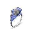 Серебряное кольцо с кристаллами Сваровски и эмалью. от бренда Kabarovsky