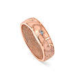Обручальное кольцо из розового золота с бриллиантами и эмалью