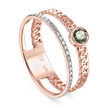 Кольцо из розового золота с бриллиантами и турмалином