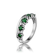 Серебряное кольцо от Frank Trautz с зелеными фианитами