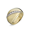 Деловое серебряное кольцо от бренда Frank Trautz с позолотой и фианитами