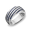 Широкое серебряное кольцо от Frank Trautz, с синими фианитами