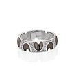 Обручальное кольцо из белого золота с бриллиантами и фактурной эмалью