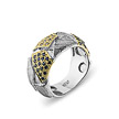 Серебряное кольцо с фантастической фактурой от бренда Kabirski, с сапфирами и цирконами