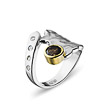 Серебряное кольцо ручной работы, от бренда Kabirski, с раухтопазом и цирконами