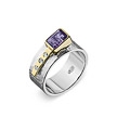 Необыкновенное серебряное кольцо с аметистом и цирконами, от бренда Kabirski