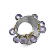 Серебряное кольцо с 8 аметистами огранки бриолет, от бренда Kabirski