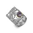 Квадратное фактурное кольцо с аметистом огранки бриолет от бренда Kabirski