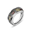 Фантастическое серебряное кольцо от бренда Kabirski, вставки цитрин, гранат