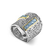 Фактурное серебряное кольцо от бренда Kabirski с голубыми топазами