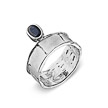 Серебряное кольцо с креативной закрепкой из камня сапфир, от бренда Kabirski
