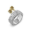 Серебряное кольцо с оригинальной закрепкой, от бренда Kabirski, с цитрином и позолотой