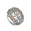 Серебряное кольцо с кристаллами Swarovski, алпанитом и фианитами