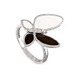 Кольцо серебряная бабочка с кристаллами Swarovski и эмалью