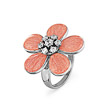 Кольцо из серебра в форме цветка с эмалью и кристаллами Swarovski