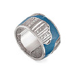 Широкое серебряное кольцо с эмалью и кристаллами Сваровски