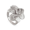 Матовое серебряное кольцо-цветок с кристаллами Сваровски