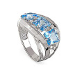 Серебряное кольцо с голубыми топазами