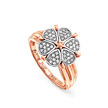 Кольцо с цветком из розового золота с бриллиантами
