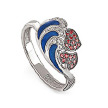 Кольцо из серебра с синей эмалью и кристаллами Сваровски
