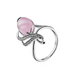 Кольцо из серебра с розовым халцедоном и кристаллами Сваровски
