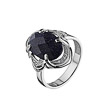 Серебряное кольцо с искусственным авантюрином и кристаллами Сваровски