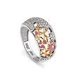 Романтическое кольцо из розового золота с бриллиантами и эмалью