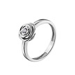Кольцо из серебра в виде розы кристаллами Swarovski