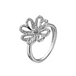 Кольцо серебряное в виде цветка с кристаллами Swarovski