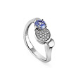 Кольцо из серебра с голубыми кристаллами Swarovski от Кабаровских