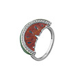 Серебряное кольцо с кристаллами Swarovski и эмалью