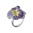Серебряное кольцо с ярким цветком от бренда Kabarovsky