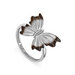 Кольцо бабочка из белого золота с бриллиантами и эмалью
