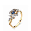 Золотое кольцо с  сапфиром и  бриллиантами