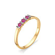 Кольцо из розового золота с рубинами и бриллиантами