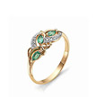 Золотое кольцо с  изумрудами и  бриллиантами