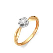 Кольцо из розового золота украшенное бриллиантом 0,13 карат