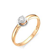 Кольцо из розового золота с бриллиантом 0,12 карат