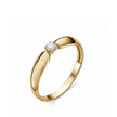 Помолвочное золотое кольцо с  бриллиантом 0,08 карат