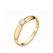 Кольцо из розового золота с бриллиантом 0,1 карат